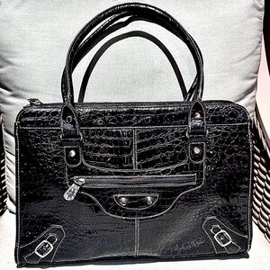 🐊TARGET🐊 EMBOSSED CROC PATENT LEATHER, KEY, POUCH, ORGANIZER, LAPTOP CARRY TOTE🖤